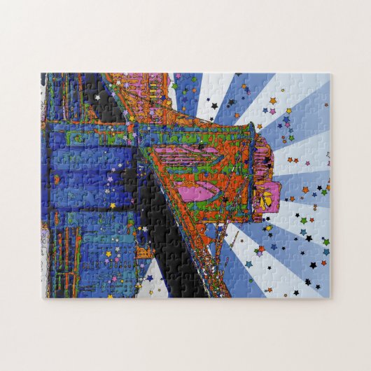 Psychedelic NYC: Brooklyn Bridge #2 Puzzle (Horizontal)
