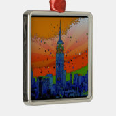 Psychedelic NYC: Emp St Gebäude #3 Ornament Aus Metall (Rechts)