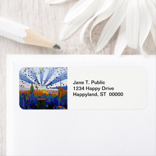 Psychedelic NYC: ESB-weite Skyline-Ansicht (Insitu)