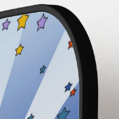 Psychedelic NYC: ESB-weite Skyline-Ansicht Pickleball Schläger (Linke Seite)