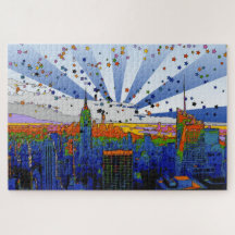 Psychedelic NYC: ESB-weite Skyline-Ansicht