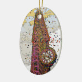 Psychedelic NYC: Flatiron Gebäude & Clock #1A Keramik Ornament (Links)