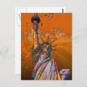 Psychedelic NYC: Freiheitsstatue 001 Postkarte (Vorne/Hinten)