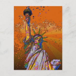 Psychedelic NYC: Freiheitsstatue 001 Postkarte