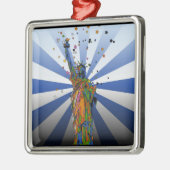 Psychedelic NYC: Freiheitsstatue #2 Ornament Aus Metall (Links)