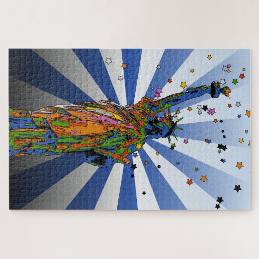 Psychedelic NYC: Freiheitsstatue #2 Puzzle (Horizontal)