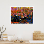 Psychedelic NYC: NYC-Wassertürme im Winter #9 Poster (Küche)