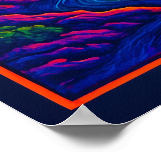 Psychedelic Old Faithful Poster (Ecke)