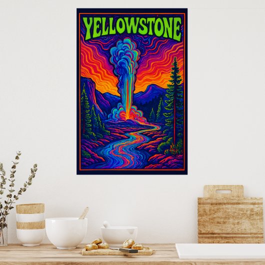 Psychedelic Old Faithful Poster (Küche)