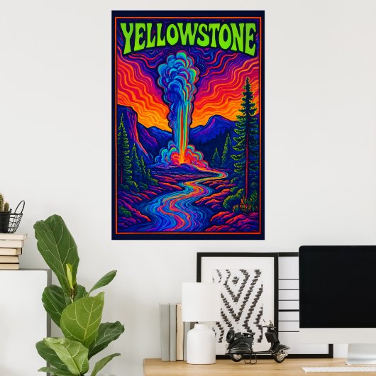 Psychedelic Old Faithful Poster (Heimbüro)