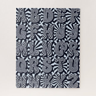Psychedelic Op-Art Alphabet Pattern Puzzle