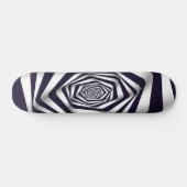 Psychedelic Optical Illusion Black & White Circle Skateboard (Horizontal)