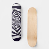 Psychedelic Optical Illusion Black & White Circle Skateboard (Vorderseite)