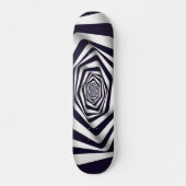 Psychedelic Optical Illusion Black & White Circle Skateboard (Vorne)