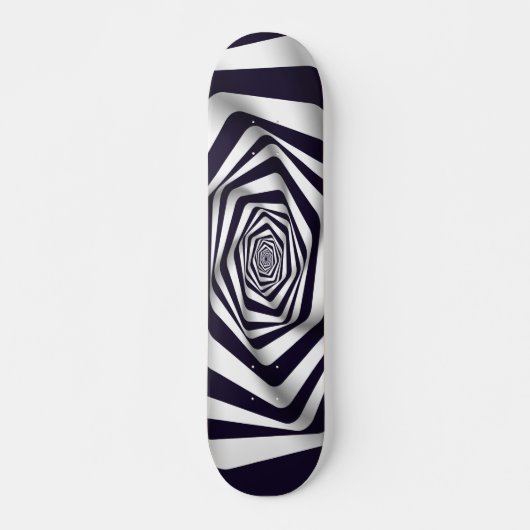 Psychedelic Optical Illusion Black & White Circle Skateboard (Vorne)
