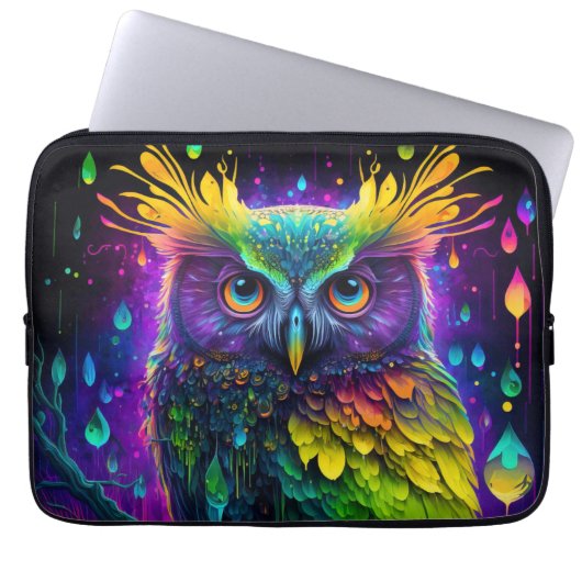 Psychedelic Owl Laptopschutzhülle (Vorderseite)