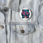 Psychedelic Owl Mandala - Trippy Forest Art Button (Beispiel)