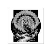Psychedelic Owl Mandala - Trippy Forest Art Gummistempel (Prägung)