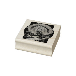 Psychedelic Owl Mandala - Trippy Forest Art Gummistempel