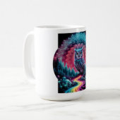 Psychedelic Owl Mandala - Trippy Forest Art Kaffeetasse (Vorderseite Links)
