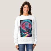 Psychedelic Owl Mandala - Trippy Forest Art Sweatshirt (Vorne ganz)