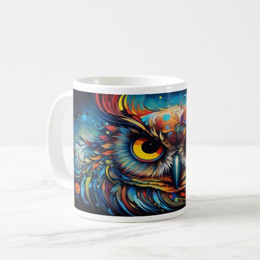 Psychedelic Owls Version 11 Tasse (Vorderseite Links)