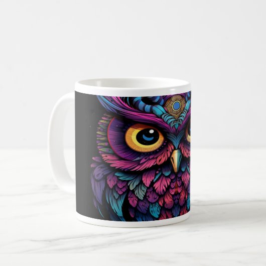 Psychedelic Owls Version 19 Tasse (Vorderseite Links)