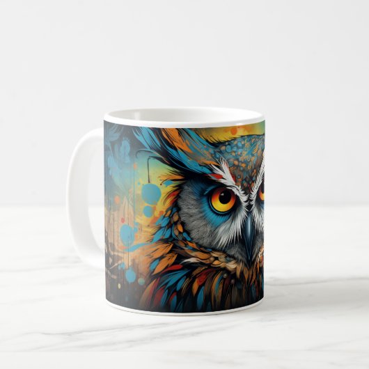Psychedelic Owls Version 23 Tasse (Vorderseite Links)