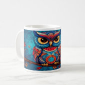 Psychedelic Owls Version 3 Tasse (Vorderseite Links)