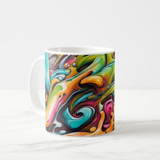 Psychedelic Paint Kaffeetasse (Vorderseite Links)