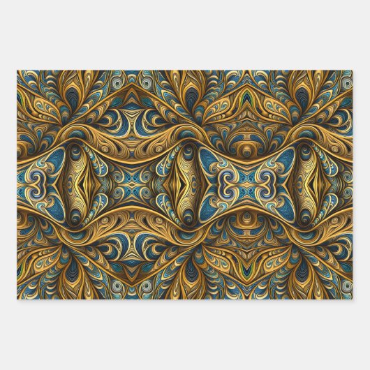 Psychedelic Paisley Crazy Geschenkpapier Set (Vorderseite 2)