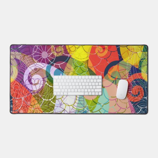 Psychedelic Paisley Design Desk Mat Schreibtischunterlage (Tastatur & Maus)