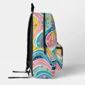 Psychedelic Pastel Rainbow Wave Design Bedruckter Rucksack (Links)