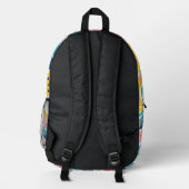 Psychedelic Pastel Rainbow Wave Design Bedruckter Rucksack (Rückseite)
