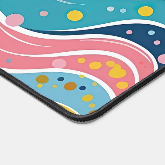 Psychedelic Pastel Rainbow Wave Design Schreibtischunterlage (Ecke)