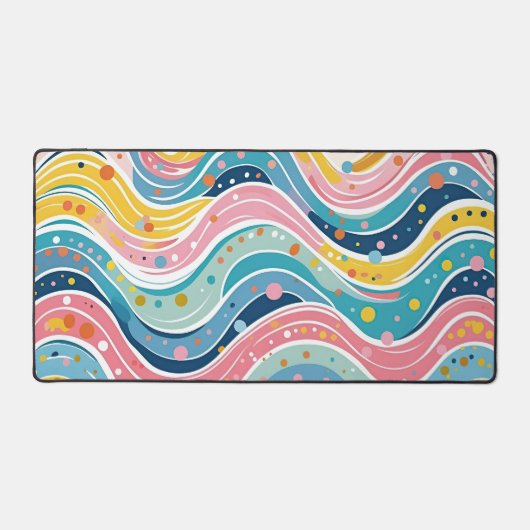 Psychedelic Pastel Rainbow Wave Design Schreibtischunterlage (Vorderseite)