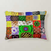 Psychedelic Patchwork Kissen – Colorful Abstract  (Vorderseite)