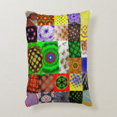 Psychedelic Patchwork Kissen – Colorful Abstract  (Vorderseite(Vertikal))