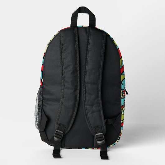 Psychedelic Patterns Bedruckter Rucksack (Rückseite)