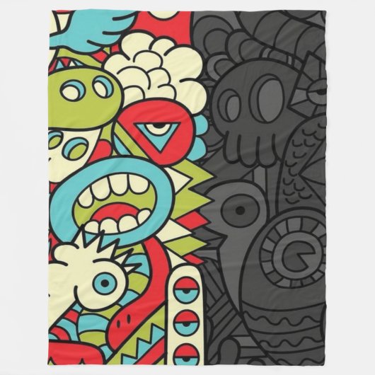 Psychedelic Patterns Fleecedecke (Vorderseite)