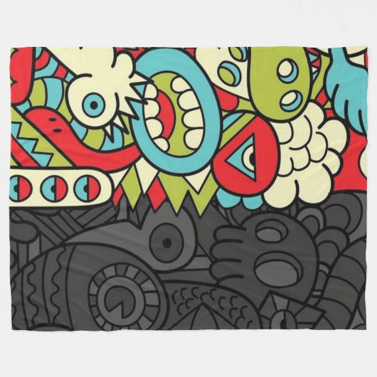 Psychedelic Patterns Fleecedecke (Vorderseite (Horizontal))