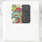 Psychedelic Patterns Quadratischer Aufkleber (Tasche)