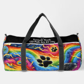 Psychedelic Paw Print Pet Adventure Monogram Duffle Bag (Rückseite)