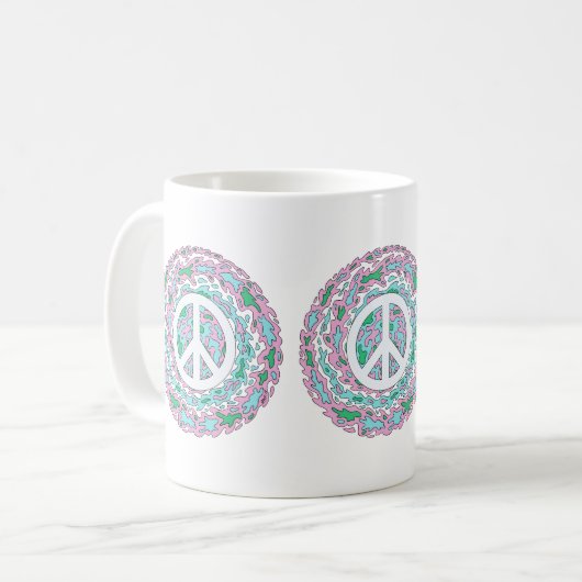 Psychedelic Peace Kaffeetasse (Vorderseite Links)