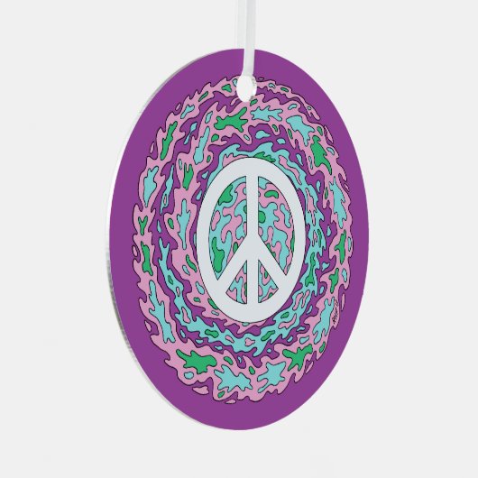Psychedelic Peace Keramik Ornament (Vorderseite Rechts)