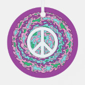 Psychedelic Peace Keramik Ornament Aus Metall (Rückseite)