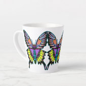 Psychedelic Peace Liebe Music Butterfly Milchtasse (Linke Ecke)