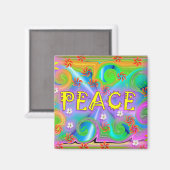 Psychedelic Peace Magnet (Vorderseite/Rückseite)