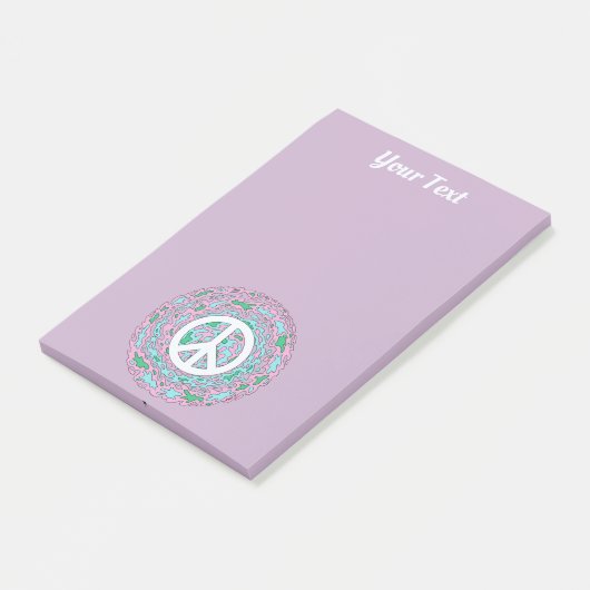 Psychedelic Peace Notes Post-it Klebezettel (angewinkelt)