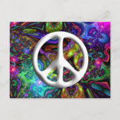 Psychedelic Peace Sign 60er Hippy Chic Postkarte (Vorderseite)